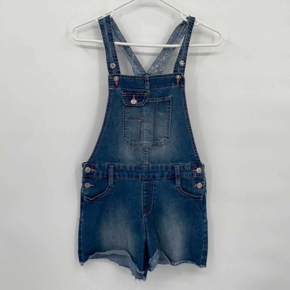 Jordache Shorts Overalls Dark Wash Raw Hem XL 14/16